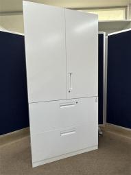 【使い勝手抜群！】観音開き＋2段引き出しタイプのキャビネットセット！【外部倉庫在庫品】
■コクヨ/エディア/ホワイト　　両開＋2段ラテラルセット【AO】【TOGS】