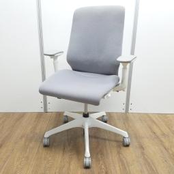 【22年度製】オカムラ製　スフィア　グレー　ホワイトフレーム　肘付き　ハイバック　アジャストアーム※可動肘　どんな体格の方でも快適な座り心地をご提供！　肘付きハイバックチェア！！