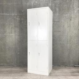 【個人の衣服や荷物をしっかり管理！省スペースで4人分の収納力！移転・増員にもおすすめ】■生興（SEIKO）製　AKLシリーズ　4人用ロッカー　更衣用　スリムタイプ　W610×D515㎜　■シリンダー錠　■ホワイト