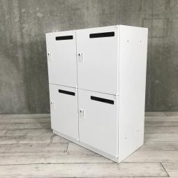 【商品入替セール！】【フリーアドレスオフィスなどに必須のロッカー！】■ウチダ (UCHIDA)　HSシリーズ　パーソナルロッカー４人用　■投函口付　■ホワイト　■ダイヤル式【2410】弊社使用欄【A00981860】