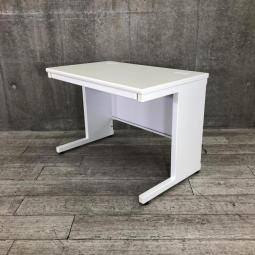 【奥行600㎜】【横幅1000㎜のコンパクトサイズ！清潔感のあるホワイトカラーの事務机！】■コクヨ（KOKUYO）製　ピクサシリーズ　平机　W1000㎜　引き出し付　■ホワイト