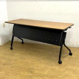 【在庫入替セール】PLUS（プラス）　Linello（リネロ） サイドスタックテーブル　ブラウン天板×ブラックフレーム　棚板・幕板付き