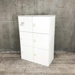 【関東倉庫在庫品】【個別に荷物を管理！ダイヤル錠タイプで鍵の持ち運びいらず！】■オカムラ製　レクトラインシリーズ　6人用パーソナルメールロッカー　■ホワイト【弊社使用欄：A01017728】【ECBMC】