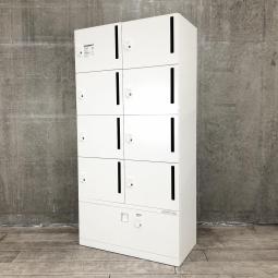 【フリーアドレス化に必須の収納アイテム！ダイヤル錠で鍵の紛失心配なし！】■オカムラ製　ピクスライン　8人用パーソナルメールロッカー＋ラテラル書庫 ■ホワイト【HU】【関東倉庫在庫品】【弊社使用欄：A01044089】