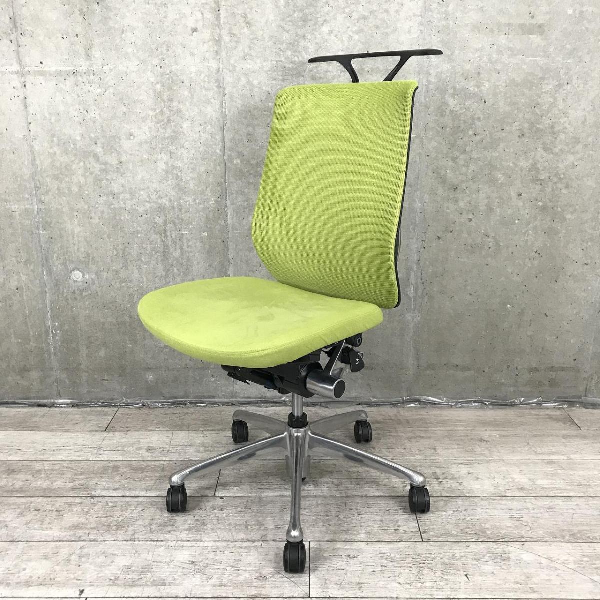 【人間工学に基づいた快適な座り心地！体の動きを自然にサポート！】 ■オカムラ（okamura）製　ゼファーチェア (Zephyr)　ハイバック　肘無し　■背面メッシュ　ハンガー付　■グリーン×ブラックシェル【K11】
                        ゼファー（メッシュ）
                                    中古
            