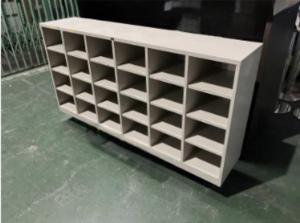 【シンプルかつスタンダードなシューズボックス】ウチダ　シューズボックス　オープン　収納　靴箱　ライトグレー　中古家具　格安　福岡　オフィス家具　九州最大級《オフィスバスターズ福岡博多店は、福岡を拠点として、日本全国へ中古オフィス用品・オフィス家具を提供しております》