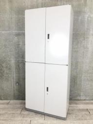 【博】書類整理におすすめ！イトーキのハイキャビネット(両開き＋両開き書庫)【シンライン/グレー色※鍵付き】
※【博多店在庫品※在庫確認必要：南店でもご案内が可能です】