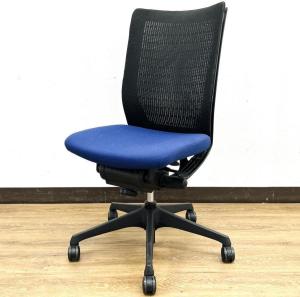 【在庫入替セール品】オカムラ（okamura）ヴィスコンテチェア　■色：ブルー（ブラックシェル）肘無し　ハイバック仕様