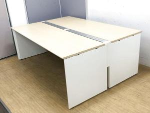 【倉庫在庫品】W2000 (W1000+W1000)×D1400フリーアドレスデスク　ナチュラル天板で明るいオフィスへ　コクヨ　ワークヴィスタ　ライトナチュラル　オフィスバスターズ　梅田本店