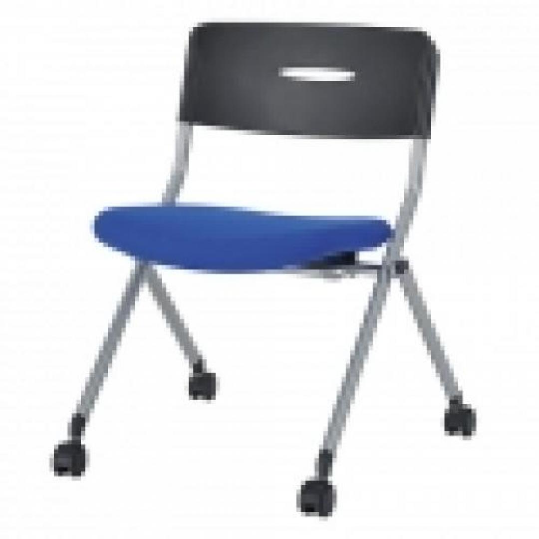 平行スタックチェア　　■特徴：平行に重ねていくタイプです　■色：ブルー【会議チェア】
                                    新品
            