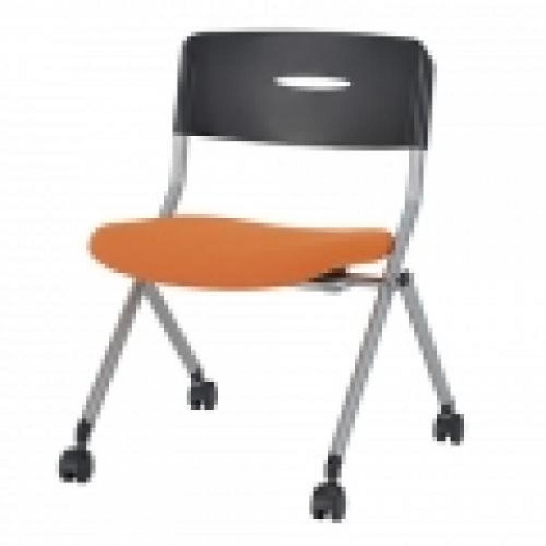 平行スタックチェア　■特徴：平行に重ねていくタイプです　■色：オレンジ【会議チェア】
                                    新品
            