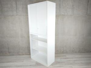 【オフィス収納を支える王道書庫セット！】■コクヨ（KOKUYO）製　エディア（EDIA）シリーズ　引き違い＋オープン書庫セット　ハイキャビネット　H2150㎜　■ホワイト　■シリンダー錠