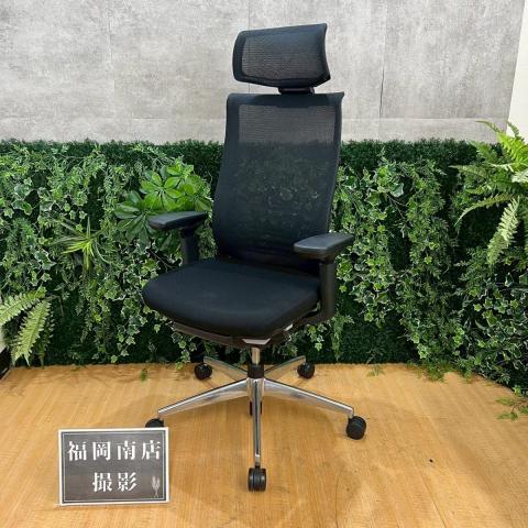 【中古】ベゼル アルミポリッシュ CRS-G2822E6 コクヨ（KOKUYO） 肘付ハイバックチェア