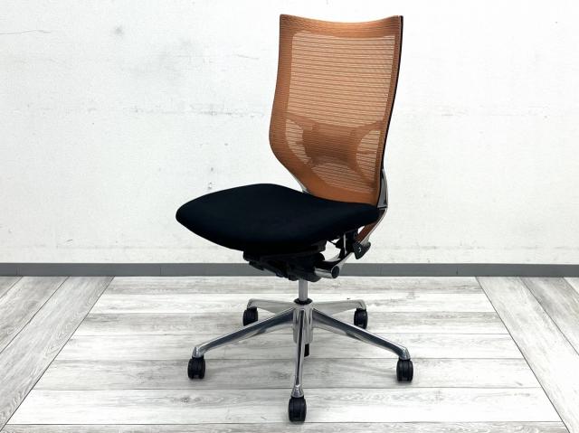 【中古】バロンメッシュチェア CP35BR　1676 オカムラ（okamura） 肘無ハイバックチェア