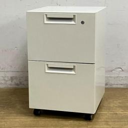 【在庫入替セール】【ロット入荷】プラス　LEED（リード）　2段ワゴン　ホワイト　鍵付き　シリンダー錠　奥行スリムの珍しいサイズ感【愛知・名古屋・豊田・静岡・浜松】