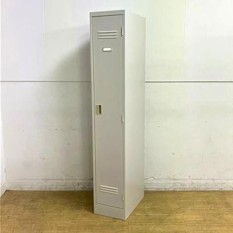 イトーキ　J型　1人用更衣ロッカー　ニューグレー　鍵付き　シリンダー錠　急なオフィスの増員にぜひ