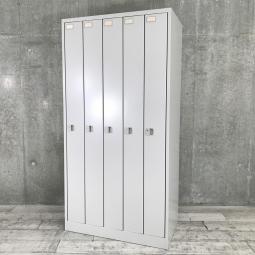ジャケット類のシンプルな収納に最適サイズ！5人用タイプのためスペースの有効化が可能！スーツやコートを折り畳まずに収納可能！
イトーキ/L型/ニューグレー　5人用ロッカー　シリンダー錠　【外部倉庫在庫品】【AO】【TOGS】