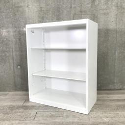 【見える化にフォーカスしたオープン書庫！清潔感のあるホワイトカラー】■コクヨ（KOKUYO）製　エディア（EDIA）シリーズ　オープン書庫　ローキャビネット　H1120㎜　■天板/ベース付き　■色：ホワイト【2509】弊社使用欄【A01036896】