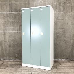 【一人の幅が広く使いやすい!レアなZLKロッカー!】■コクヨ(KOKUYO) ZLKロッカー 3人用更衣ロッカー 縦型ロッカー W900×D515×H1790㎜ ■シリンダー錠 ■グレー系【弊社使用欄:A01046246】