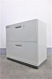 【ホワイトカラーの2段ラテラル書庫！】■プラス　L6シリーズ　2段ラテラル書庫　ローキャビネット　■ホワイト　■シリンダー錠【AD】