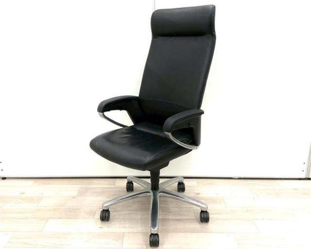 【中古】フィロソフィーチェア CR-G383L コクヨ（KOKUYO） 肘付ハイバックチェア