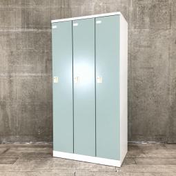 【一人の幅が広く使いやすい！レアなZLKロッカー！】■コクヨ（KOKUYO）　ZLKロッカー　3人用更衣ロッカー　縦型ロッカー　W900×D515×H1790㎜　■シリンダー錠　■グレー系【弊社使用欄：A01046246】【KN】