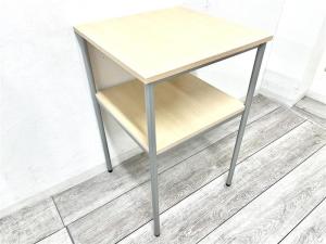 【西】～電話機も書類もすっきり収納～【電話台】【幅450㎜角】【木目ナチュラル】【福岡オフィス家具】【福岡中古家具】【中古事務什器】【中古チェア】【中古椅子】