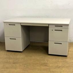 【在庫入替セール】コクヨ　BSシリーズ　両袖机　ニューグレー　引出は右に3段・左に2段　シリンダー錠　鍵付き【愛知・名古屋・豊田・静岡・浜松】
