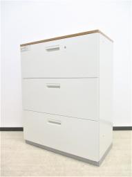 【定番！オフィスの収納家具といえば3段ラテラル！】天板付きのおしゃれ書庫です！
■プラス/L6/ホワイト