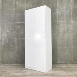 【入替セール】【書類をまとめて収納できる!人気の両開き書庫セット!】■ウチダ(UCHIDA) ハイパーストレージ(HS)シリーズ 両開き+両開き 書庫セット ■ホワイト ■シリンダー錠