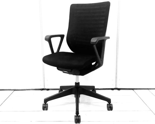 【中古】エピオスチェア KE-456JF-T1T1T1 イトーキ（ITOKI） 肘付ハイバックチェア