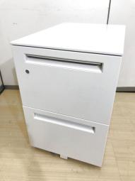 【イナバ製のワゴンが入荷！　スマート・コンパクト・お手頃価格の収納家具！】2段ワゴン　イナバ(inaba)　Sワゴン　■ホワイト　■シリンダー錠