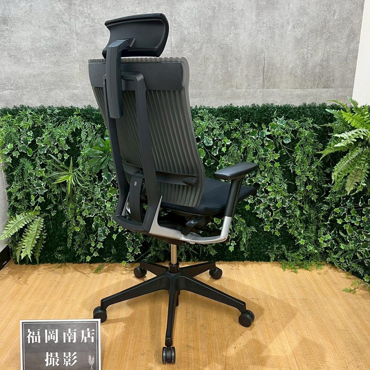 中古】スピーナチェア KE-757GP-T1T1SG イトーキ/ITOKI 肘付ハイバック