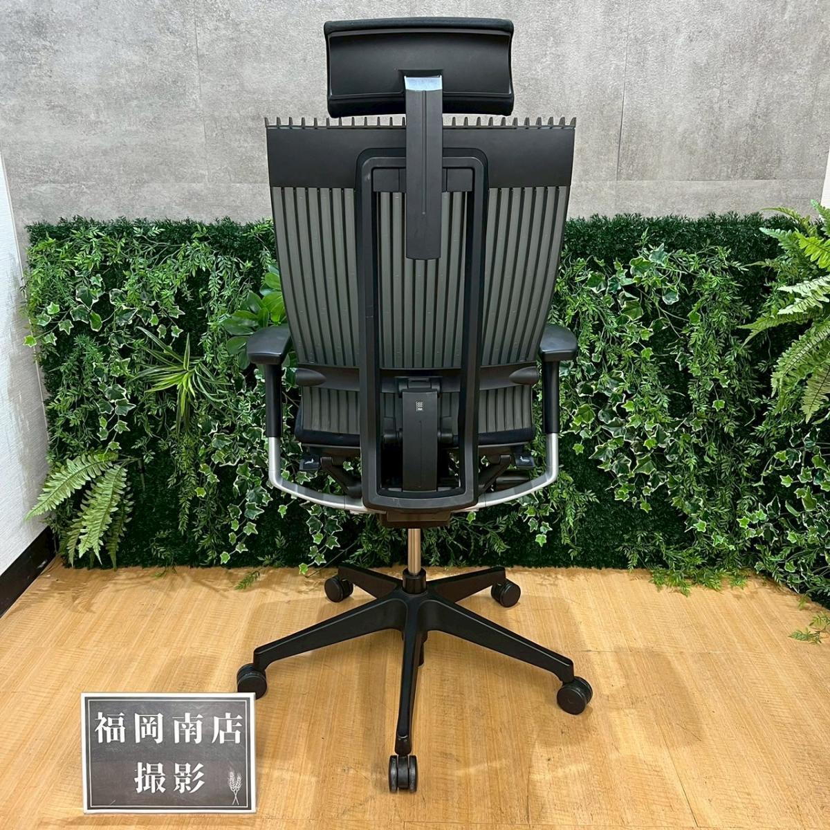 中古】スピーナチェア KE-757GP-T1T1SG イトーキ/ITOKI 肘付ハイバック