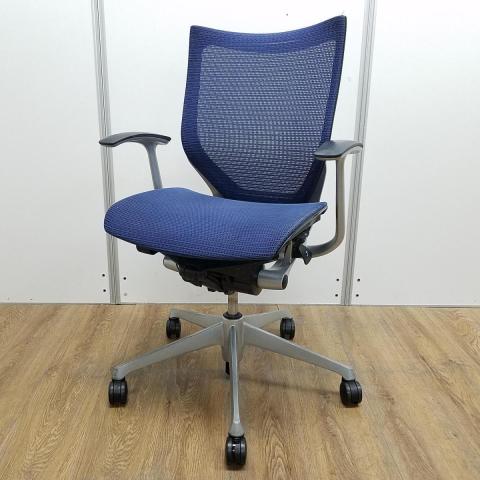 【中古】バロンメッシュチェア  オカムラ（okamura） 肘付ローバックチェア