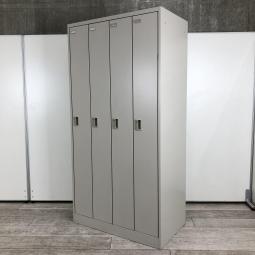 【個人の衣服や荷物をしっかり管理！常に人気の高い更衣用ロッカー！】■オカムラ（okamura）製　FZシリーズ　4人用ロッカー　更衣用ロッカー　縦型ロッカー　W900×D515㎜　■シリンダー錠　■グレー