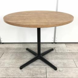 【博】【カフェスペースや打ち合わせ用にぴったりな丸テーブル！】◆イトーキ/ノットワーク　ブラウン　木目　《オフィスバスターズ福岡博多店は、福岡を拠点として、日本全国へ中古オフィス用品・オフィス家具を提供しております》