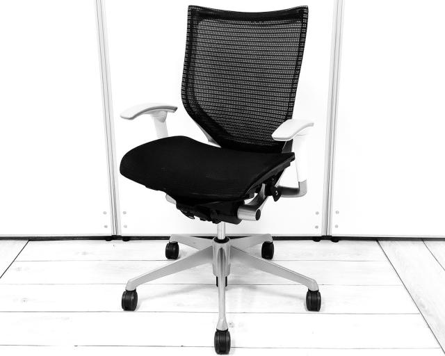 【中古】バロンチェア CP83BW FGR1 オカムラ（okamura） 肘付ローバックチェア