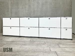 【引き取り限定】USMハラー４列２段 キャビネット　ピュアホワイト　D350　DDDD