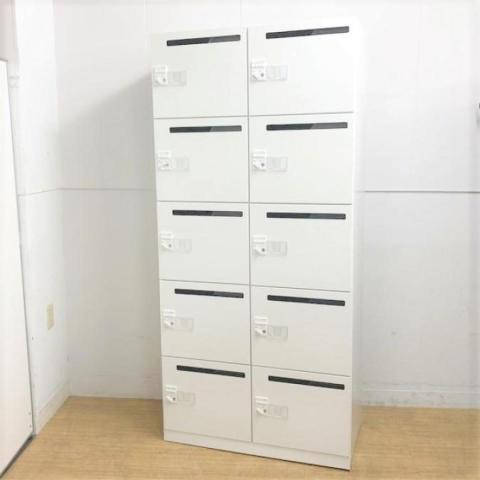 【限定1台】10人用メールロッカー　コクヨ　iNON（イノン）ダイヤル錠　ホワイト　※非常解錠キーは別途　庫内仕切りBタイプ