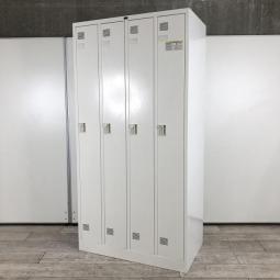 【コート類も入る縦長ロッカー！移転や増員を検討されている方にオススメ！】■ウチダ(UCHIDA)製　システムロッカーシリーズ　NS型　4人用更衣用ロッカー　W900×D515㎜　■ダイヤル錠　■ホワイト