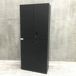 【12月上旬入荷予定】【関西倉庫在庫】イトーキ（ITOKI）esシリーズ　書庫セット（両開き+3段ラテラル）　■色：ブラック　【弊社使用欄：】