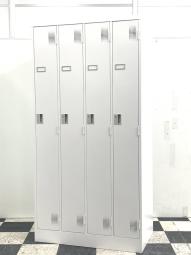 【シンプルでスタンダードな更衣ロッカー！移転や増員を検討されている方にオススメ！】■豊国工業製　TLKシリーズ　４人用更衣ロッカー　W900×D515㎜　■ホワイト 　■シリンダー錠【AD】