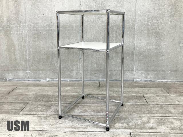 USMハラー 1連2段 電話台/花台 ピュアホワイト hhstyle取り扱い
