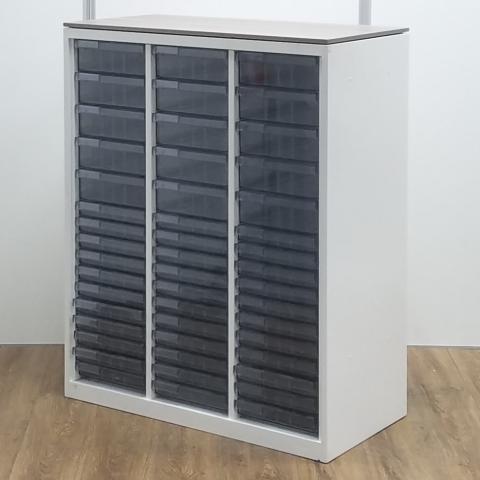 【中古】レクトライン 4B03AC オカムラ（okamura） ローキャビネット／クリスタルトレー