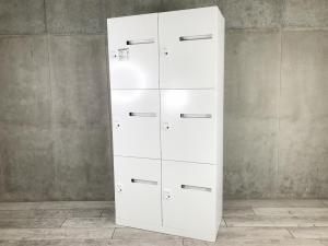 【フレキシブルな働き方に対応するメールロッカー！鍵の持ち運び要らずで便利に使えるダイヤル錠タイプ！】■オカムラ製（okamura）　ピクスラインシリーズ　6人用パーソナルロッカー　■ホワイト　■投入口あり　■ダイヤル錠　※非常解除キーは付属しておりません