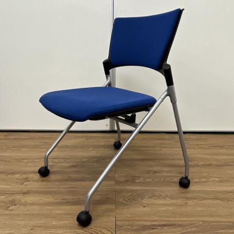 【関西倉庫在庫】イトーキ ITOKI マノスチェア ミーテイング ロット 収納 会議 研修 待合 エントランス ブルー 【弊社使用欄:A01034153】