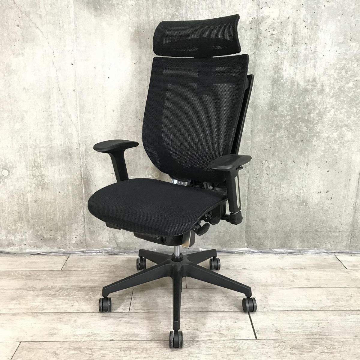 中古】VIGOR VIG-P50H1-MM BK アイリスチトセ 肘付ハイバックチェア 