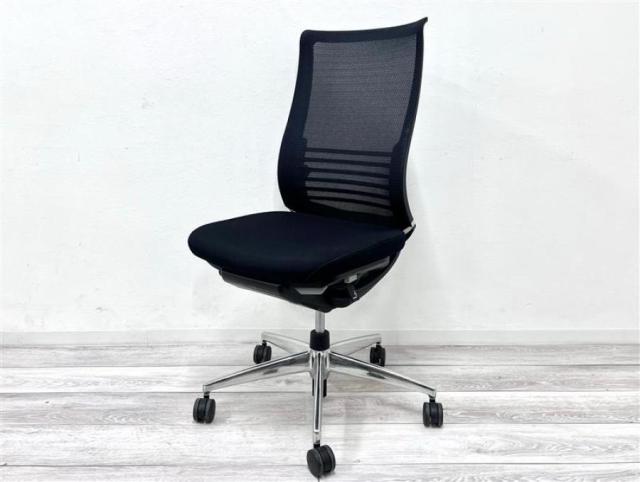 【中古】ベゼル アルミポリッシュ CRS-G2822E6 コクヨ（KOKUYO） 肘無ハイバックチェア