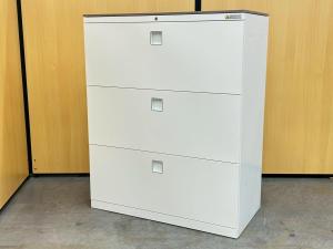 【木目の天板がおしゃれな書庫!】◆オカムラ/レクトライン 3段ラテラル 《オフィスバスターズ福岡博多店は、福岡を拠点として、日本全国へ中古オフィス用品・オフィス家具を提供しております》